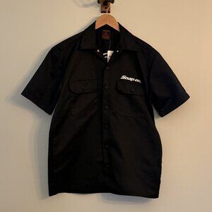 Snap On Black Short Sleeve Snap Up Shirt